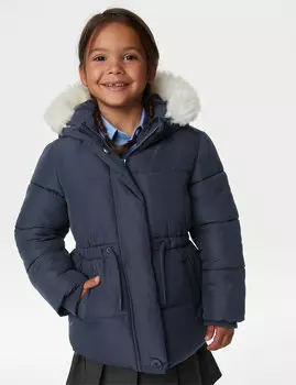 Парка Stormwear с капюшоном (2–8 лет) Marks & Spencer, темно-синий