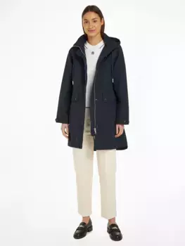 Парка Tommy Hilfiger "ESSENTIAL COTTON BLEND PARKA", с капюшоном, с ветрозащитной вставкой сзади, цвет Desert_Sky