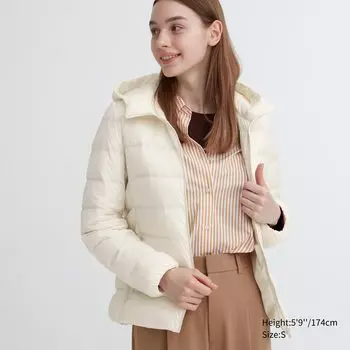 Парка UNIQLO перьевая, слоновая кость