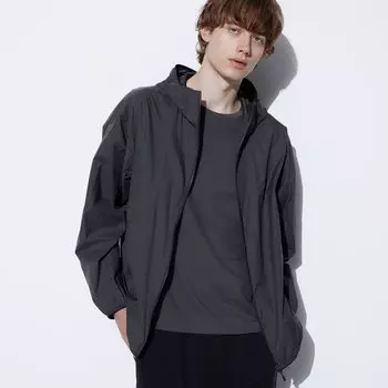 Парка UNIQLO с капюшоном, черный