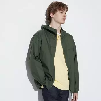 Парка Uniqlo с капюшоном, оливковый