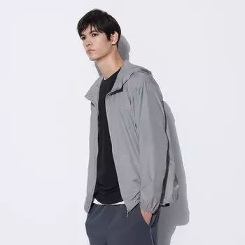 Парка Uniqlo с капюшоном, серый