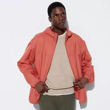 Парка Uniqlo с капюшоном, темно-оранжевый