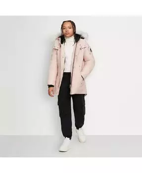 Парка унисекс с капюшоном из овчины Moose Knuckles, розовый