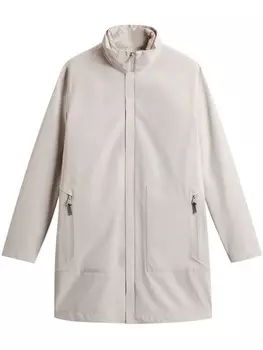 Парка Woolrich с высоким воротником и застежкой-молнией спереди, нейтральный