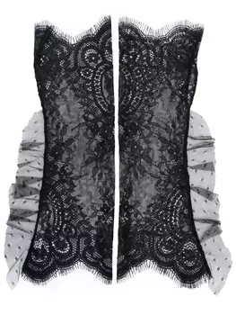 Parlor кружевные перчатки с оборками, черный