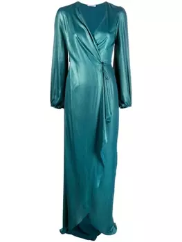 Parlor платье макси Crush с запахом, синий