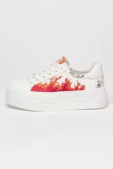 Парные кроссовки Astro из экокожи на плоской платформе Buffalo, белый