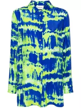 PAROSH Savage шелковая рубашка мини-платье P.A.R.O.S.H., зеленый