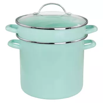 Пароварка двойная Martha Stewart Steel 8 Qt, бирюзовый