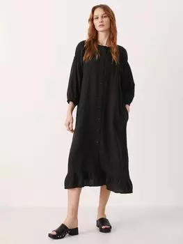 Part Two Льняное платье миди свободного кроя Sisse, черное