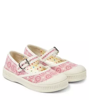 Парусиновые балетки Double G Gucci, розовый