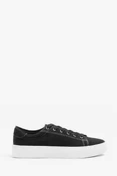 Парусиновые кроссовки на шнуровке River Island, черный