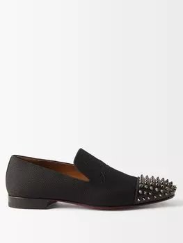 Парусиновые лоферы spooky с заклепками Christian Louboutin, черный