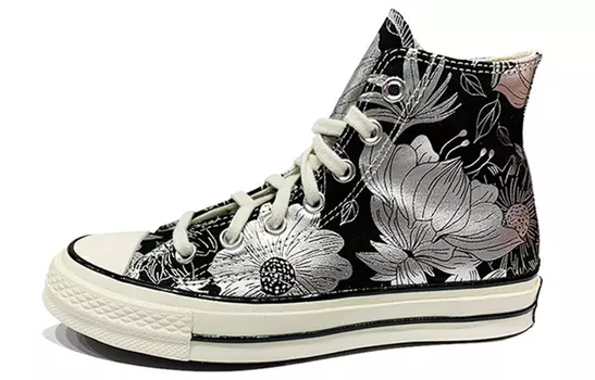 Кеды Converse Chuck Taylor All Star 70 Hi Vintage Floral Black Silver Women's