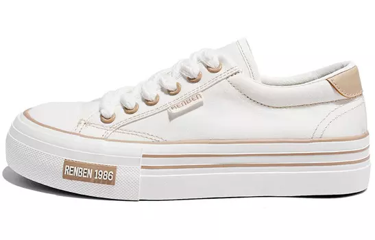 Парусиновые туфли женские низкие светло-коричневые Renben