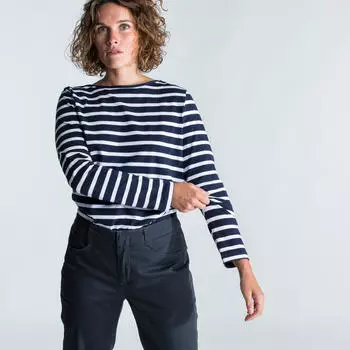 Парусная рубашка с длинными рукавами женская Tribord 100, белый/черный синий