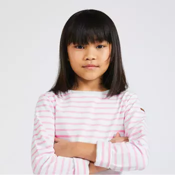 Парусник с длинными рукавами для девочек 100 розовый/белый TRIBORD, розовый палисандр/яичная скорлупа