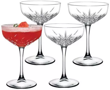 PASABAHCE 440236 Набор из 4 бокалов для шампанского Timeless, прозрачные, 255 мл, прозрачный