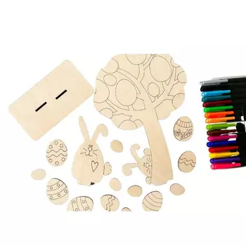 Пасхальная елка, деревянная книжка-раскраска, подарок кролику. Inna marka