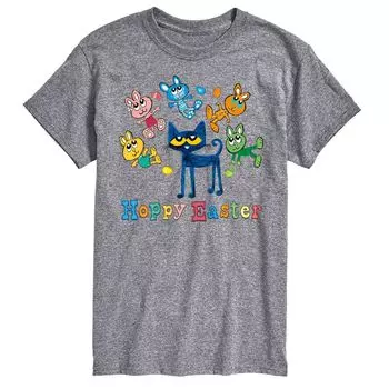 Пасхальная футболка Big & Tall Pete The Cat Хоппи Licensed Character, серый