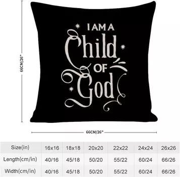 Пасхальная наволочка, наволочки на молнии для домашнего декора «Я дитя Божье», наволочка для подушки в фермерском доме, наволочки для гостиной, клубного домашнего декора 26x26 дюймов Rebbygena, Style-7