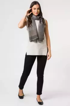 Пашмина из кашемира и мериносовой шерсти Aspect Pure Luxuries London, серый