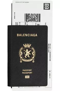 Паспортный длинный кошелек на 1 билет Balenciaga, черный