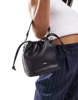 PASQ – Мягкая сумка-ведро черного цвета на шнурке