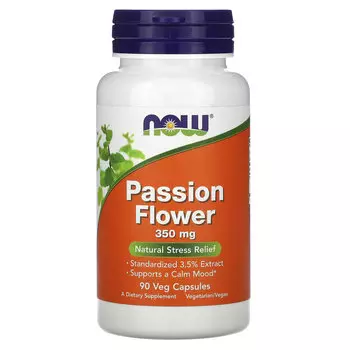 Пассифлора NOW Foods 350 мг, 90 растительных капсул