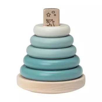 Пастельная деревянная игрушка Пирамида Мики, синяя Micki