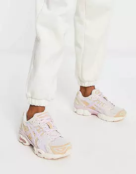 Пастельно-розовые и оранжевые кроссовки Asics Gel-Nimbus 9