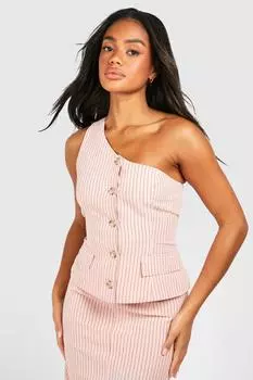 Пастельно-розовый жилет на одно плечо boohoo, розовый