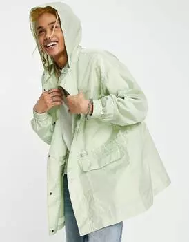 Пастельно-зеленый дождевик с капюшоном и защитой от дождя ASOS DESIGN