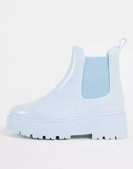 Пастельные синие массивные резиновые сапоги челси ASOS DESIGN Gadget