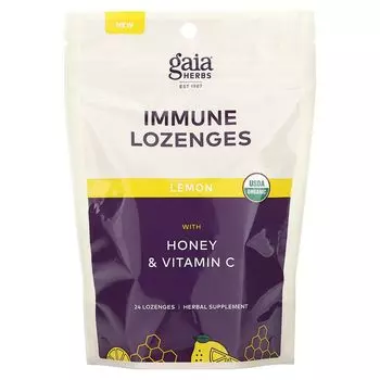 Пастилки для иммунитета, лимон, 24 пастилки Gaia Herbs