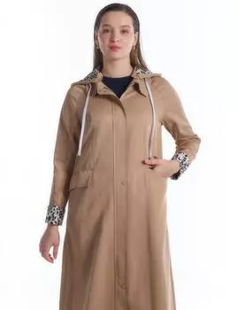 Pat Пальто на потайной молнии и кнопках бежевого цвета Kayra