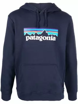 Patagonia худи с логотипом, синий