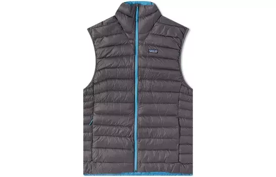 Патагония Логотип-нашивка Жилет из перьевого пуха Patagonia, цвет Marine Blue/New Navy