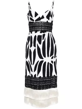 PatBO платье миди с бахромой, черный