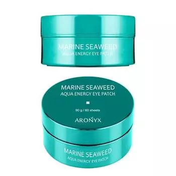 Патчи для глаз бодрящие гидрогелевые патчи для глаз с морскими водорослями 60 шт. Aronyx Marine Seaweed Aqua Energy