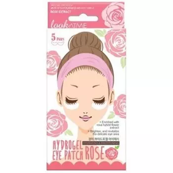 Патчи для глаз, Роза, гидрогелевые патчи для глаз, 5 шт. Look At Me