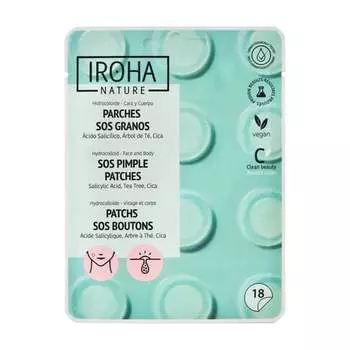 Патчи от прыщей с салициловой кислотой, 18 шт. Iroha, Nature Pimple Patches Sauce, Iroha Nature