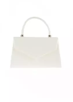 Патентная сумка-конверт с верхней ручкой KOKO COUTURE, белый
