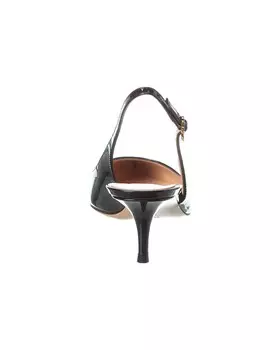 Патентованные туфли Gianvito Rossi Ribbon Sling 55 с ремешком на пятке, черный