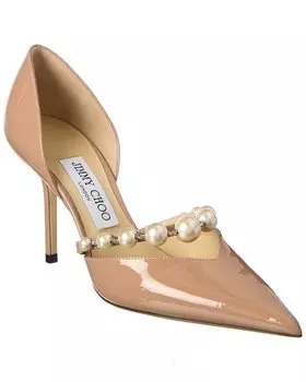 Патентованные туфли-лодочки Jimmy Choo Aurelie 85, розовый