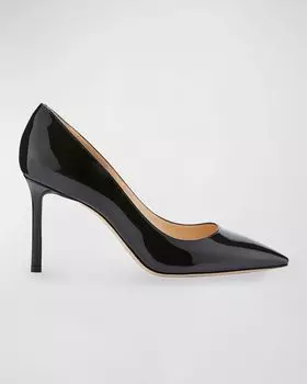 Патентованные туфли Romy с острым носком, 85 мм Jimmy Choo, цвет Black