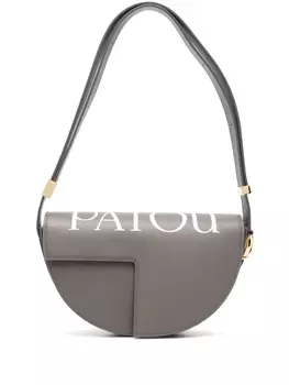Patou Le Patou logo-print shoulder bag, серый