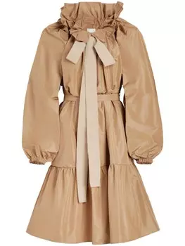 Patou мини-платье из фая с завязками на кулиске, нейтральный цвет