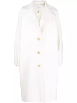 Patou однобортное пальто миди, белый